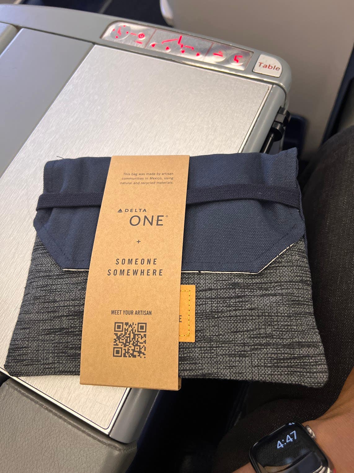 The amenity kit offered in Delta One