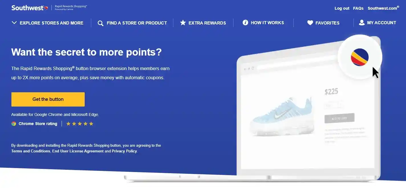 Southwest Rapid Rewards Shopping Portal Boosted Points